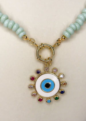Oversized Evil Eye Pendant Neckace