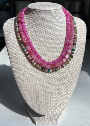 Southern Jade and Tourmaline Beaded Necklace