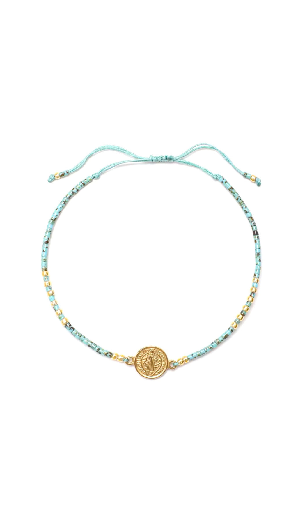 Saint Benedict Medallion Bracelet - Turquoise
