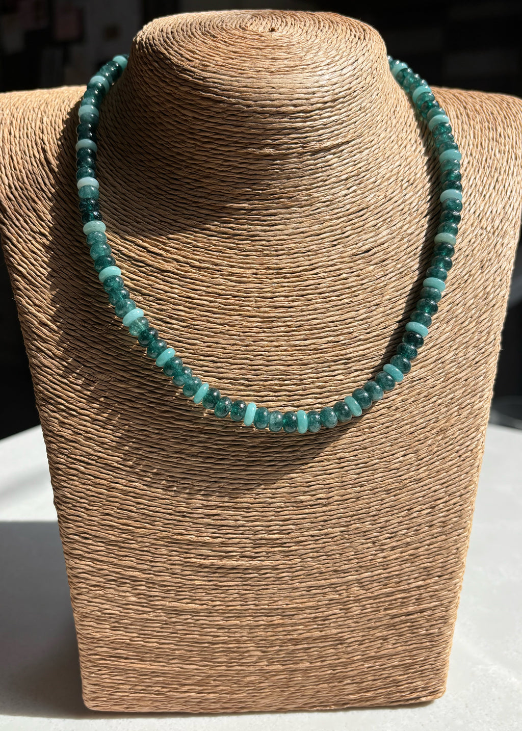 Jade and Amazonite Rondelle Necklace
