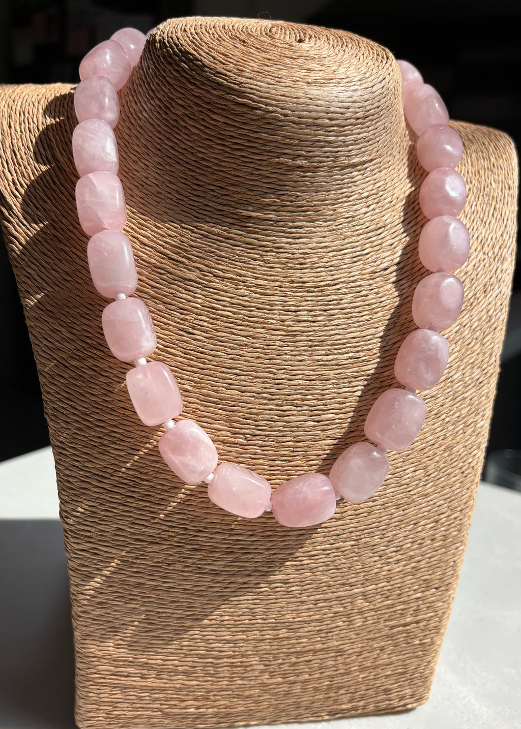 Chunky Pink Quartz Necklace
