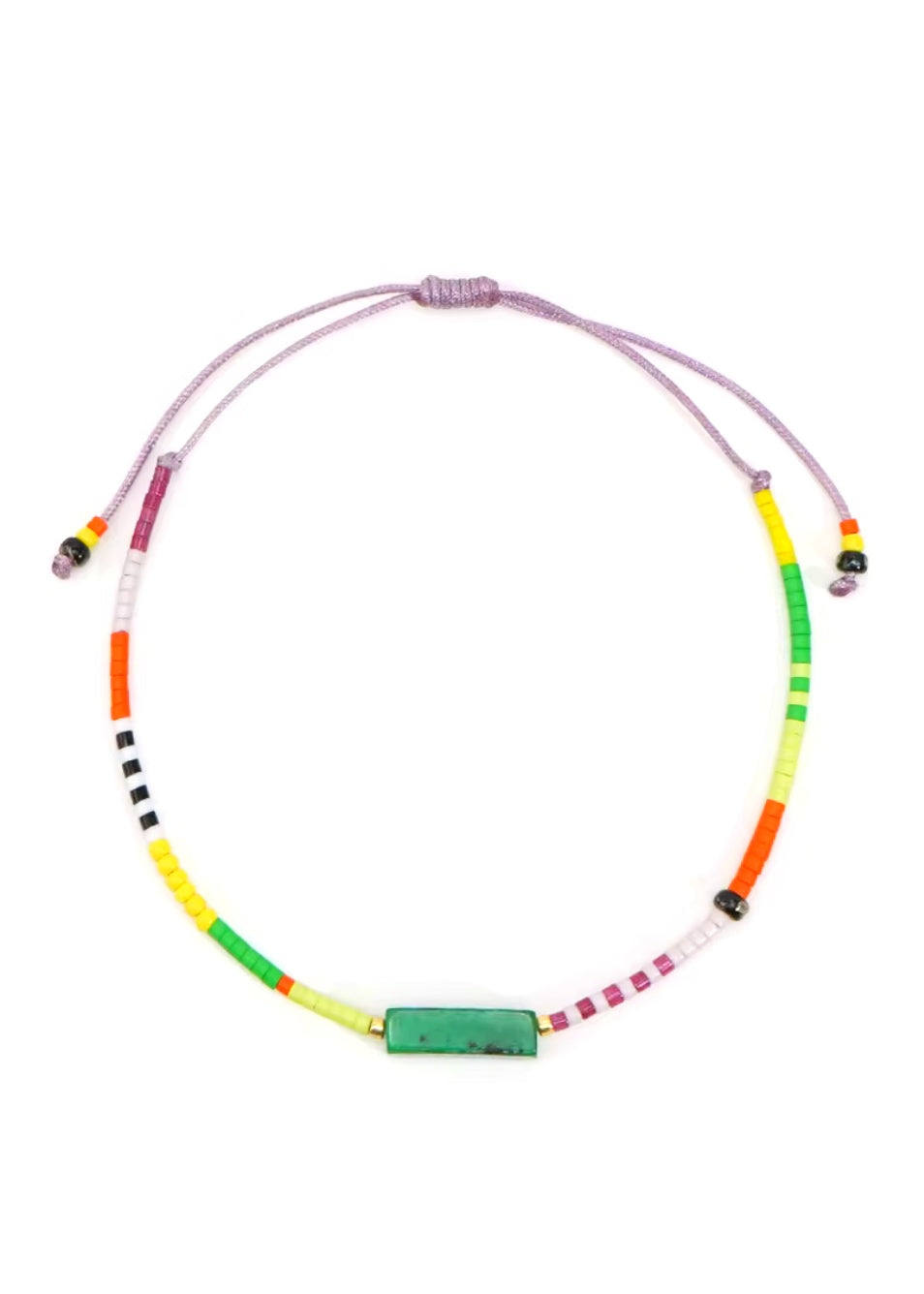 Stone and Beaded Bracelet - Green