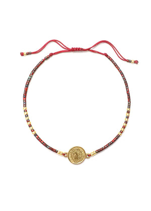 Saint Benedict Medallion Bracelet - Wine