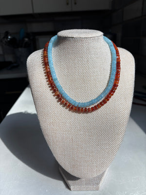 Aquamarine Small Rondelle Necklace