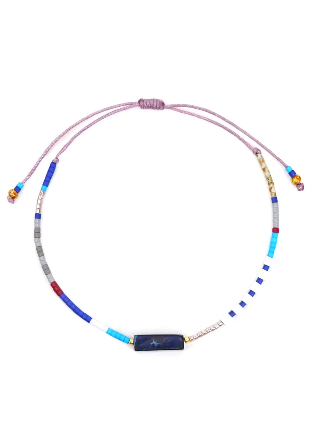 Stone and Beaded Bracelet - Blue