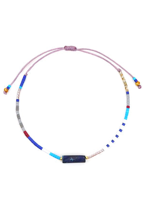 Stone and Beaded Bracelet - Blue