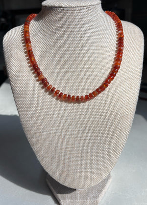 Orange Agate Heishi Beaded Necklace