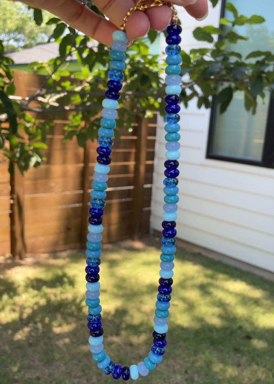 Shades of Blue Rondelle Necklace