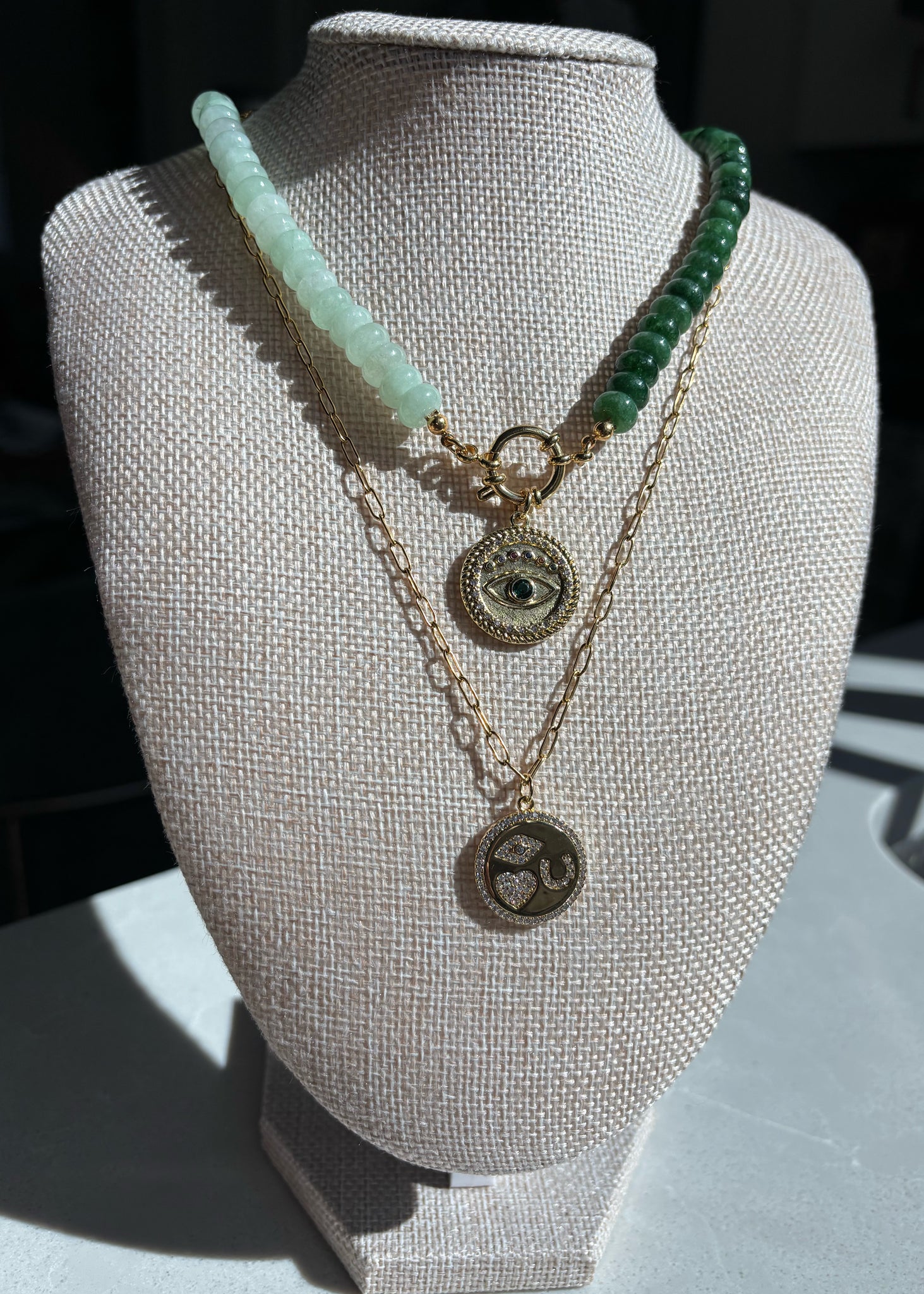 Eye Heart You Pendant Necklace on Paperclip Chain