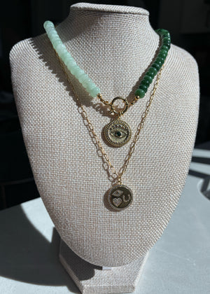Eye Heart You Pendant Necklace on Paperclip Chain
