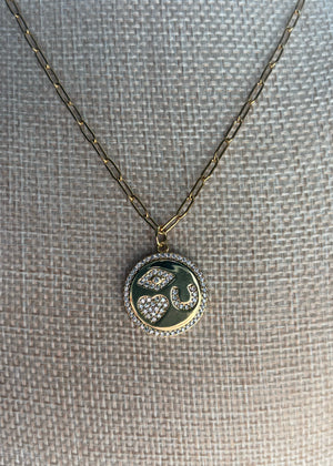 Eye Heart You Pendant Necklace on Paperclip Chain