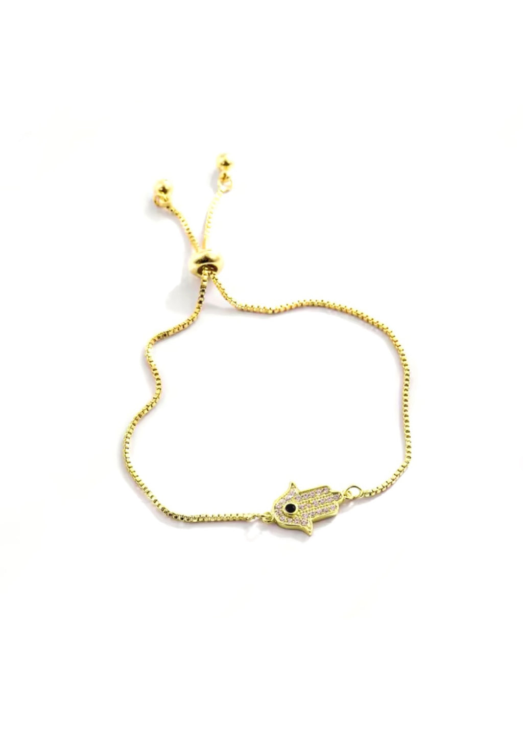 Gold Hamsa Bracelet with Toggle Closure