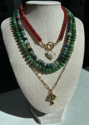 Green Jade Rondelle Necklace