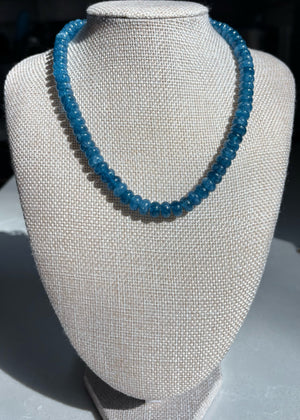 Blue Jade Rondelle Necklace