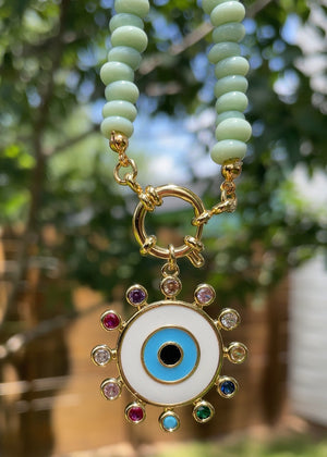 Oversized Evil Eye Pendant Neckace