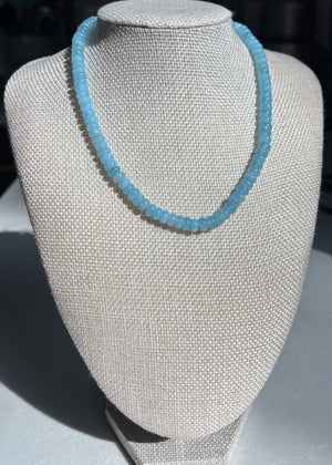 Aquamarine Small Rondelle Necklace