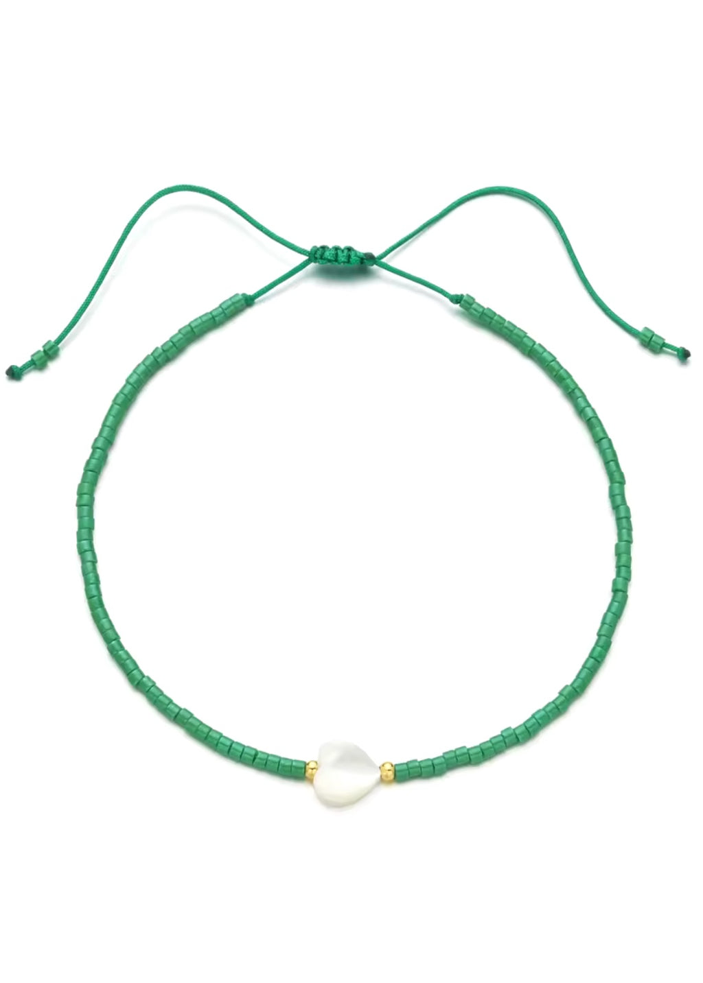 Camp Mystic Green Heart Bracelet