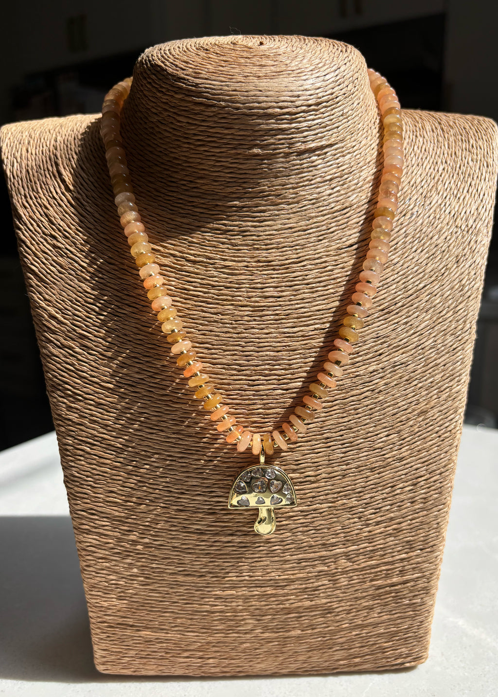 Jade Mushroom Pedant Necklace