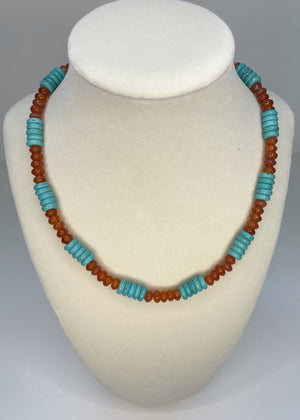 Turquoise and Agate Necklace
