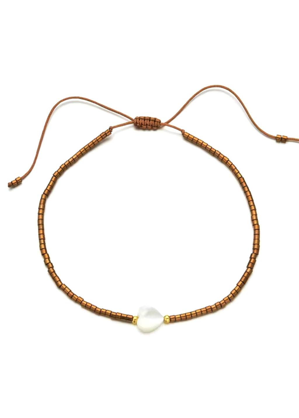 Vintage Gold Beaded Heart Bracelet
