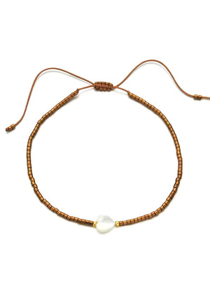 Vintage Gold Beaded Heart Bracelet