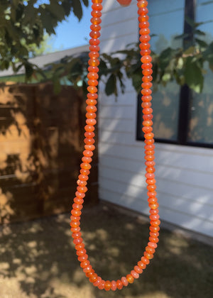 Burnt Orange Agate Rondelle Necklace